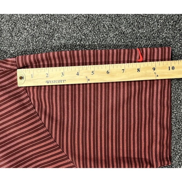 Nike‎ Golf Shirt Mens Red Striped XL Pebble Beach Short Sleeve Golf Dri-Fit UV - Picture 8 of 12